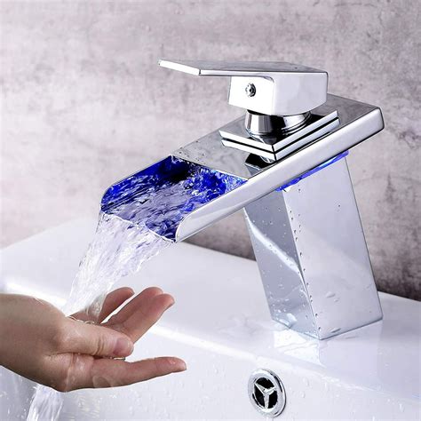 waterfall faucet with led light
